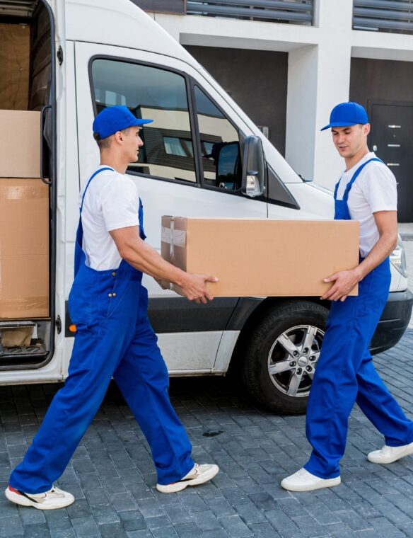 Workers Unloading Boxes